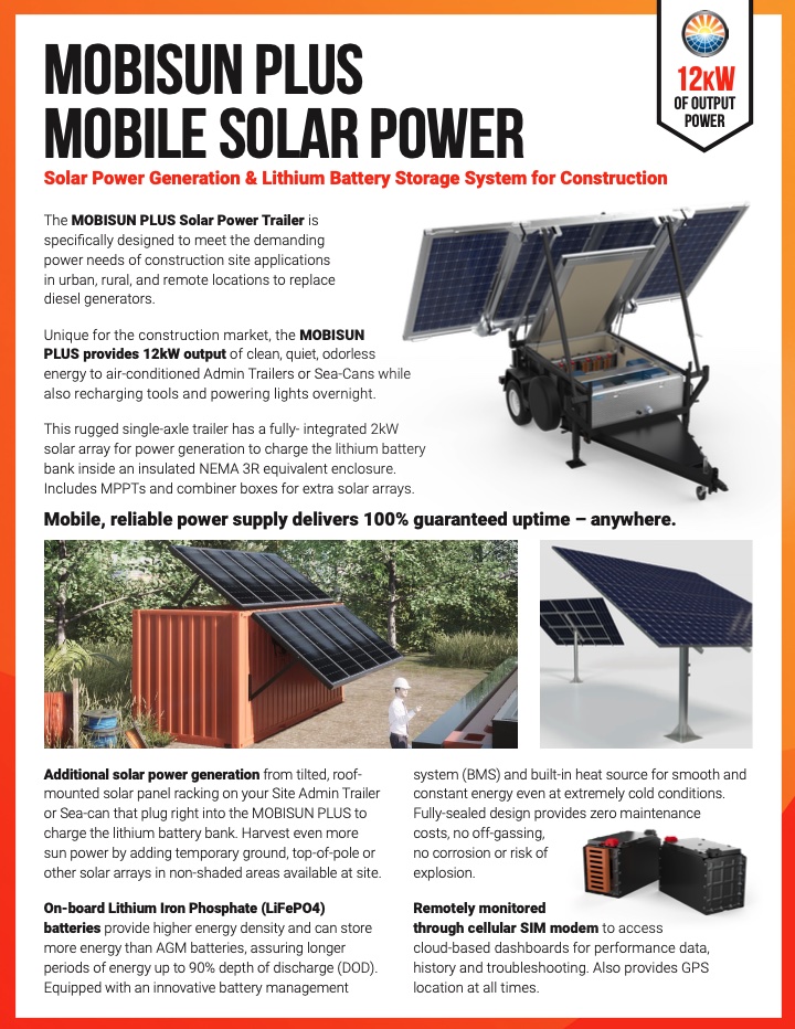 MOBISMART Mobile Solar Power Generator